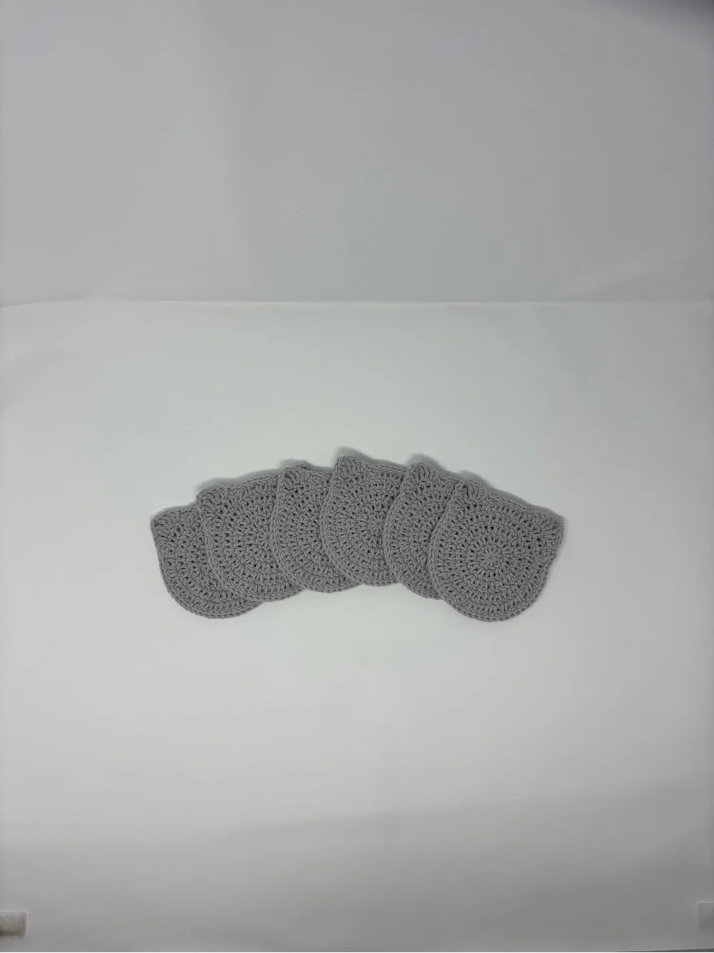Gray Cat Ear Crochet Coasters (Set of 6)